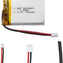 KBT 3.7V 400mAh Li-Polymer Battery: 303040 Rechargeable Lithium-ion Batteries Replacement with 2.0 JST Connector for Car Dash Video Recorder, Digital Camera, Electric Toys, Headlamp, GPS Devices