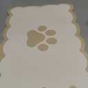 Ralxion Scalloped Dog Feeding Mat, Absorbent Mats for Dog Food and Water Bowl, Dispenser, Cute Elegant Aesthetic Khaki Beige Scallop Pet Placemat for Dogs, Cats, Puppy Accessories, 14" X 19