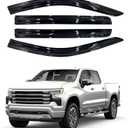 Tape-On Side Window Visor Deflectors Rain Guards for 2019-2024 Chevy Silverado/GMC Sierra 1500 Crew Cab, 2020-2024 Silverado/Sierra 2500HD 3500HD Window Rain Deflectors 4pcs
