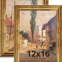 KTKDE 12x16 Picture Frame Set of 2, Ornate Vintage Gold Poster Frames- 12 x 16 Antique Photo Frame for Rustic Gold frame Wall Decor Display Retro Home Decor best gift