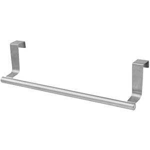 Amazon.com - Over Cabinet Towel Bar with Hooks, 14 Inch Brushed Stainless Steel Over The Door Towels Rack for Home Bathroom Kitchen, Hang on Inside and Outside Cabinets or Doors, Holds Hand Dish Towels Washcloths