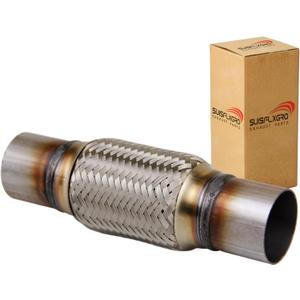 Exhaust Flex Pipe Universal Type 100% Stainless Steel For Heavy Duty and Cars (1 PC, 2.25X6X10)