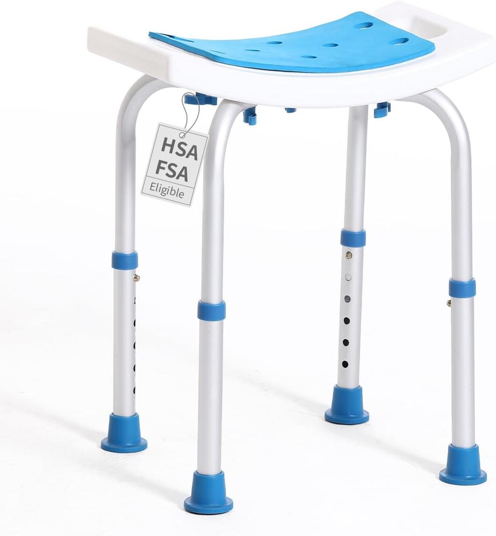 FSA/HSA Eligible Shower Chair for Inside Shower, Shower Stool for Insidetub, Tool-Free Assembly Shower Seat for Bathtub, Shower Bath Chairs for Seniors/Disabled by SOUHEILO