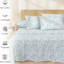 RUVANTI 100% Cotton Percale Sheets Split King Size 7 Piece Set, Cooling Bed Sheets for Hot Sleepers, Deep Pocket 16, Breathable Lightweight & Durable, Crisp Hotel Style Sheets, Wildflower Nest