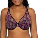 Curvy Couture Women's Plus Size Sheer Mesh T-Shirt Bra  Deep Plunge & Full Coverage Fit (40DDD)