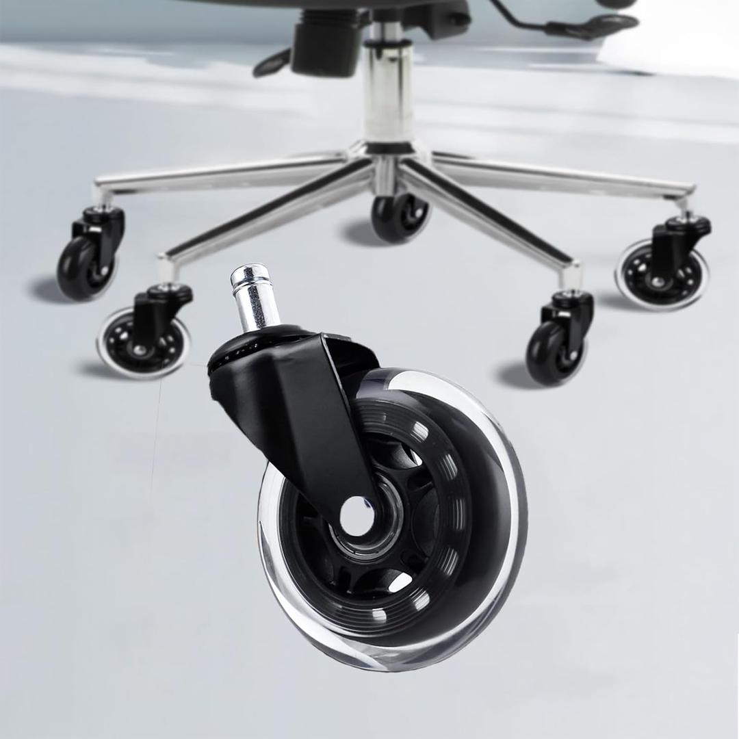 Office Chair Caster Replacement, 3 Inch Computer Desk Caster Wheels Smooth & Safe Rolling (1 PCS)