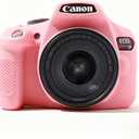 Case for Canon EOS Rebel T7 Rebel T6 Camera, Soft Silicone Rubber Protective Camera Case Cover Accessories, Lightweight, Anti-Scratch with Button Marking for EOS Rebel T7 T6 (Pink)