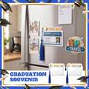 Geyoga Blue 6 Pcs 2026 Graduation Party Favor Graduation Mini Frame Gifts Clear Acrylic Student ID Card Holder with Tassel Magnetic Pin Back Frame Gifts for Diploma Grad Photos Mini Certificate
