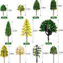 Jiebor 55pcs Miniature Model Trees Artificial Fake Trees Diorama Materials Supplies for Train Landscape Scenery Building Fairy Garden Accessories Kit Architecture DIY Crafts