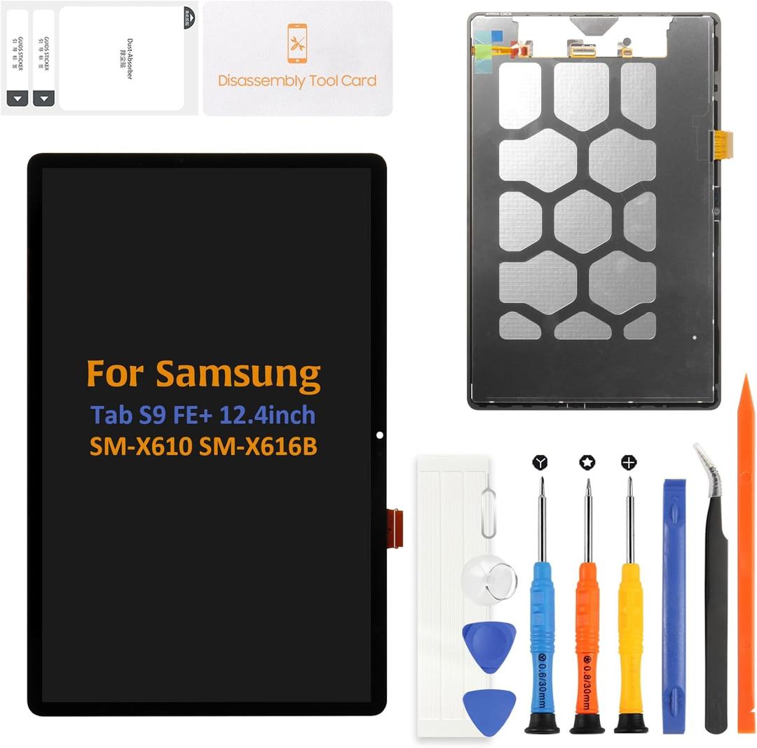 A-MIND for Samsung Galaxy Tab S9 FE Plus 12.4" LCD Replacement Display S9 FE+ SM-X610 SM-X616 Screen Replacement Touch Screen Digitizer Assembly Glass Repair Parts