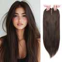MEDO Hair Toppers for Women, 18 Inch Brown Hair Topper, Long Straight Toppers Hair Pieces for Women, Synthetic Wig Topper Wiglet