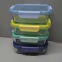 Ello Color Lock 3.4 Cup 10PC, 4 Pack Glass Meal Prep Sets Leak-Proof Glass Food Storage Containers with Airtight BPA-Free Plastic Lids, Dishwasher, Microwave, and Freezer Safe,Rain