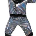 Morph Silver 80s Track Suit Mens 80s Costumes For Men, 1980s Costume For Women, Halloween Costumes For Adults Tracksuits 90s (Large)