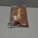 We1Fit Womens Fuax Leather Skirt High Waist Bodycon Mini Asymmetrical Ruched Wrap Skirts with Shorts (Large, Brown)