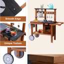 ROBOTIME Mud Kitchen for Kids Outdoor with Wheels, Fun Wooden Kid Kitchen Playset for Backyard Pretend Cooking, Outdoor Sink & Storage, Role Play Toy for Boys and Girls Ages 3+