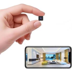 Mini Indoor Home Camera Wireless Security Camera HD Surveillance Cam Outdoor Camera with Cloud SD Storage Night Vision Small Hidden Cameras Wireless for Easy Placement Motion Detection Spy Camera
