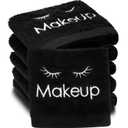 Shimeyao 13x13 Inch Black Makeup Towels Bulk Reusable Makeup Washcloths for Face Facial Remover Washcloths Absorbent Cotton Towel for Salon Spa Women Skin Care(6 Pcs,Classic)