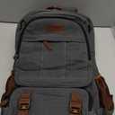 Tzowla Canvas Laptop Backpack, Bag for Men Women,Travel Work Rucksack Fits 15.6 Inch Laptop, Bookbag with USB Charging Port (Dark Grey)