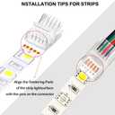 Flutesan 20 Pcs 5 Pin 12 mm LED Strip Connector RGB Lights Waterproof Adapter 22 Awg Wires Connector for Strip Light Unwired Gapless Track 5v 12v 24v