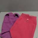 2 Pieces Fleece Dog Sweaters for Dogs Girl, with Leash Ring, Warm Pet Sweater Fall Winter Thick Clothes Coat for French Bulldog, Dachshund,XL (rose,purple)