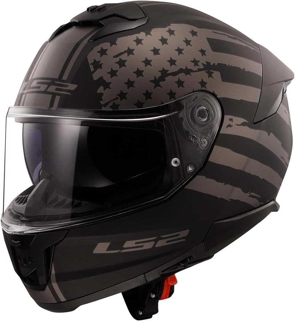 LS2 Helmets Stream II Full Face Motorcycle Helmet W/ SunShield (Matte America Gray/Black - Medium)