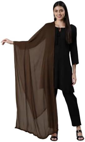 DUPATTA FASHION Chiffon Dupatta/Scarf Lightweight Soft Sheer Long Head Wrap Solid All Season Head Scarf Breathable