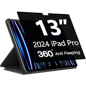 360 Privacy Screen Protector for iPad Pro 13 inch M5/M4 8th/7th Generation, iPad Pro 13 Inch 2025/2024 Privacy Filter Screen Protector Anti Blue Light Anti-Spy