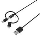 Philips 3-in-1 USB Black Charging Cable - 6 ft