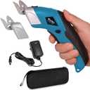 VLOXO Cordless Electric Scissors with 2 Blades Rechargeable Powerful Shears Cutting Tool for Fabric Cardboard Carpet Leather Felt with Charger