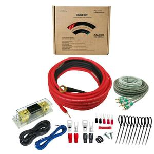 1/0 Gauge Amplifier Wiring Kit, Power Handling Complete Amplifier Wire Kit for High-Performance Car Audio Maximum Sound Quality and Power Efficiency to Your Radio, Subwoofers and Speakers (AGAK0 CCA)