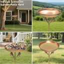Metal Bird Bath for Outdoors-5 Pronged Base and Detachable Metal Stake, Removable 12" Dia Birdbath Bowl, Easy to Clean and Durable Birdbaths for Garden Yard Lawn Decor