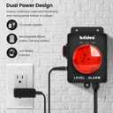 New Upgrade! Sump Pump Alarm, Briidea Indoor/Outdoor High Water Septic Tank Alarm with Dual Power Supply Design, 110dB Alarm, Large LED Indicator, AC Power Light Test Button 10ft Float Switch