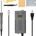 50W Welding Soldering Iron with Thermostatic Digital-Controlled ESD soldering station,50 W Temperature Adjustable 180-450/356-842 with 1 Portable Stand, 1 Tweezers, 1 Wire Stripper& 1 Sponge