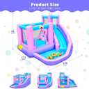 WELLFUNTIME Inflatable Bounce House, Bouncy Castle with Slide, Kids Jumping Castle with Blower, Ball Pit, Climbing Wall, Dartboard, Basketball Hoop, 108x122x86 Inch