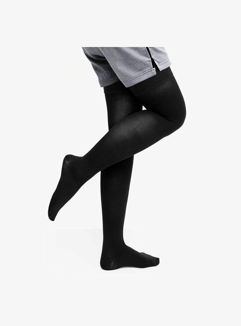 Smart Compression Thigh High Socks 20-30mmHg, Closed Toe Compression Stockings for Women & Men, Improves Circulation, Best Support for Running, Cycling, Athletic, L, Pack of 2 