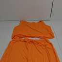 TOPSRANI Womens Plus Size 2 Piece Outfits Sweatsuits Casual Tracksuit Sleeveless Baggy Wide Leg Long Crop Pants Sets, Orange, 5XL