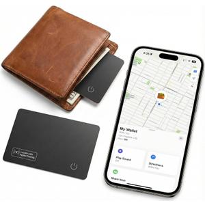 Ultra Slim Air Card Tag: 2026 MFi Certified Wallet Smart Tracker Card - Compatible with Apple Find My Wallets Finder Tracking Cards Tags, Keep Track Item Locator of Luggage, Passport, Purse, Backpack (1 Pack Black)