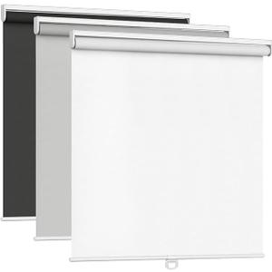 LazBlinds Cordless Roller Shades, Free-Stop Blackout Roller Blinds with Cassette Valance, Thermal Insulated UV Protection Waterproof, Roll Up Blinds for Windows, 25'' W x 72'' H, Grey