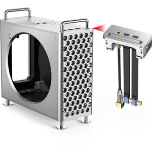 Aluminum Chassis Stand for 2024 Mac mini M4/M4 Pro - Mac mini M4 Case -Accessories for Mini 4 - Include 2 Type-C Cables and one 3.5mm Audio Cable - Mac mini M4 Holder