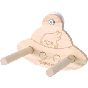 Bird Swing Perch Toy - Wooden Parrot Swing Stand with Wobble Function, Balance Play Gym for Small/Medium Parrots (Budgies, Cockatiels, Lovebirds) Cage Accessories (Nymphicus hollandicus Pattern)