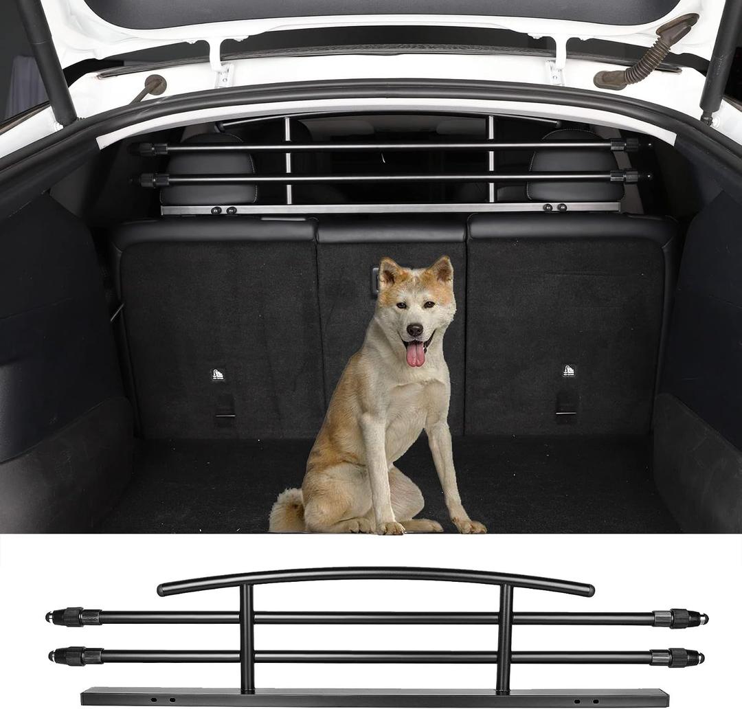 for Tesla Model Y Dog Barrier Adjustable Large Pet Protective Barrier Anti-bite Heavy-Duty Metal Stainless Steel for Dog Travel Accessories 2021 2022 2023 2024