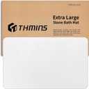 THMINS White Stone Bath Mat, 24''x16'' Non-Slip Diatomaceous Earth Stone Bath Mat, Super Absorbent Quick Drying for Bathroom, Easy to Clean, 23.6x15.4''
