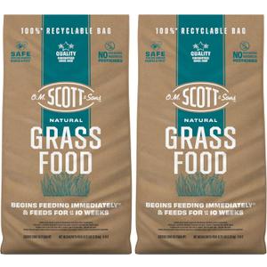 O.M. Scott and Sons Natural Grass Food, Food for Lawns, Fertilizes for up to 10 Weeks, Covers up to 2,000 sq. ft., 12.72 lbs., 2-Pack, BBD 12/4
