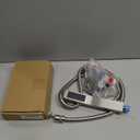 LRVBKUSAV Brushed Nickel Square Hand Shower Head, handheld shower head with hose,Brass High Pressure Rinse With Adjustable Water Supply Elbow Wall Mount Connector Shower Bracket and Hose Set