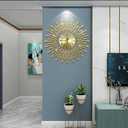 Large Wall Clock Metal Decorative Wall Clocks 3D Non-Ticking Silent Quartz Clocks with Arabic Numerals for Living Room Home Kitchen Decor