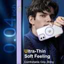 WAVELIFE 2025 New Magnetic for iPhone 12 Case/for iPhone 12 Pro Case 6.1-Inch,[Compatible with MagSafe] Shockproof Phone Bumper Cover Slim Anti-Scratch Clear Back (Purple)