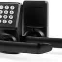 Keyless Entry Door Lock with Handle - IC Card and Anti-peep Password - Easy Installation for Home, Hotel - Matte Black