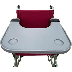 Removable Wheelchair Tray Table for Adult Elderly Eating Reading Sturdy ABS Plastic Wheelchair Dining Table Board with Cup Holder Easy to Install Remove,Fits Wheelchair Arms of 16" - 20"