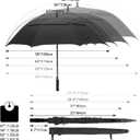 G4Free 454 Inch Automatic Open Golf Umbrella Oversize Extra Large Double Canopy Vented Windproof Waterproof Stick Umbrellas