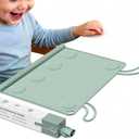 Silicone Placemat for Toddler Eating: Wipe Clean & Roll Up in The Diaper Bag - Table Mat for Restaurant/Travel/On-The-Go (Green)